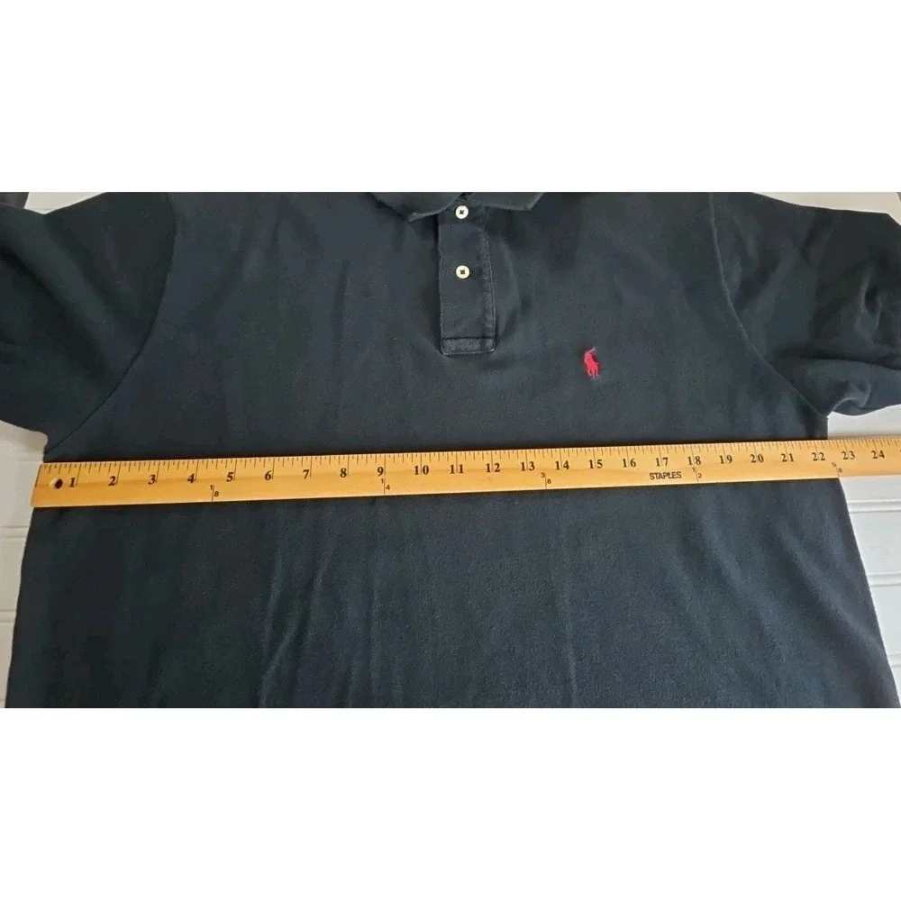polo ralph lauren polo shirt‎ men's large black red pony